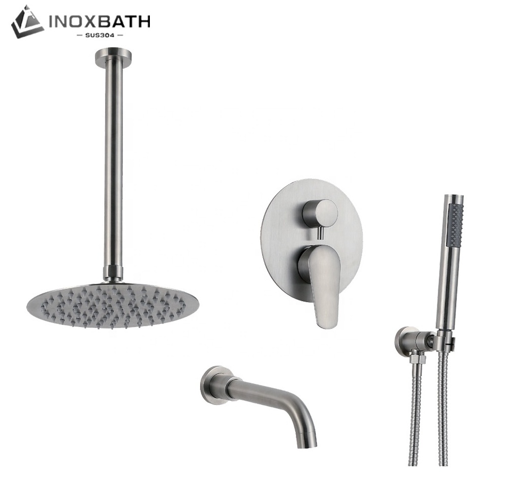 Three Function Rain Wall Mount Bathtub And Concealed Bath Shower Mixer