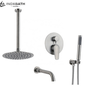 Three Function Rain Wall Mount Bathtub And Concealed Bath Shower Mixer