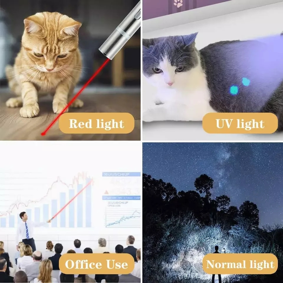 Explosive 3-in-1 multi-pattern laser cat teasing stick usb charging interactive cat teasing toy