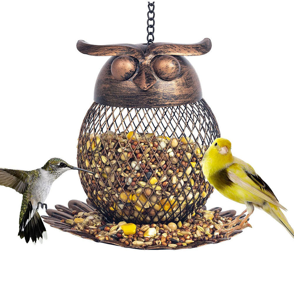 Cross-border new outdoor hanging metal bird feeder patio garden automatic wild bird feeder source manufacturer customized