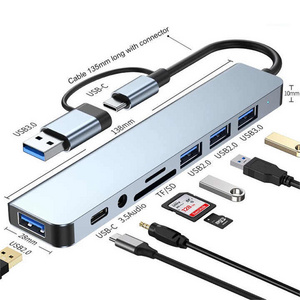 Hot sale usb hubs 3 .0 por hub c with on/off buttons 1 type port multiport 6 in station smart adapter wireless charger