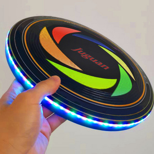 Wholesale beach night outdoor sports games frisbeed 175G competition with lights 27cm luminous flying saucer LED flying disc