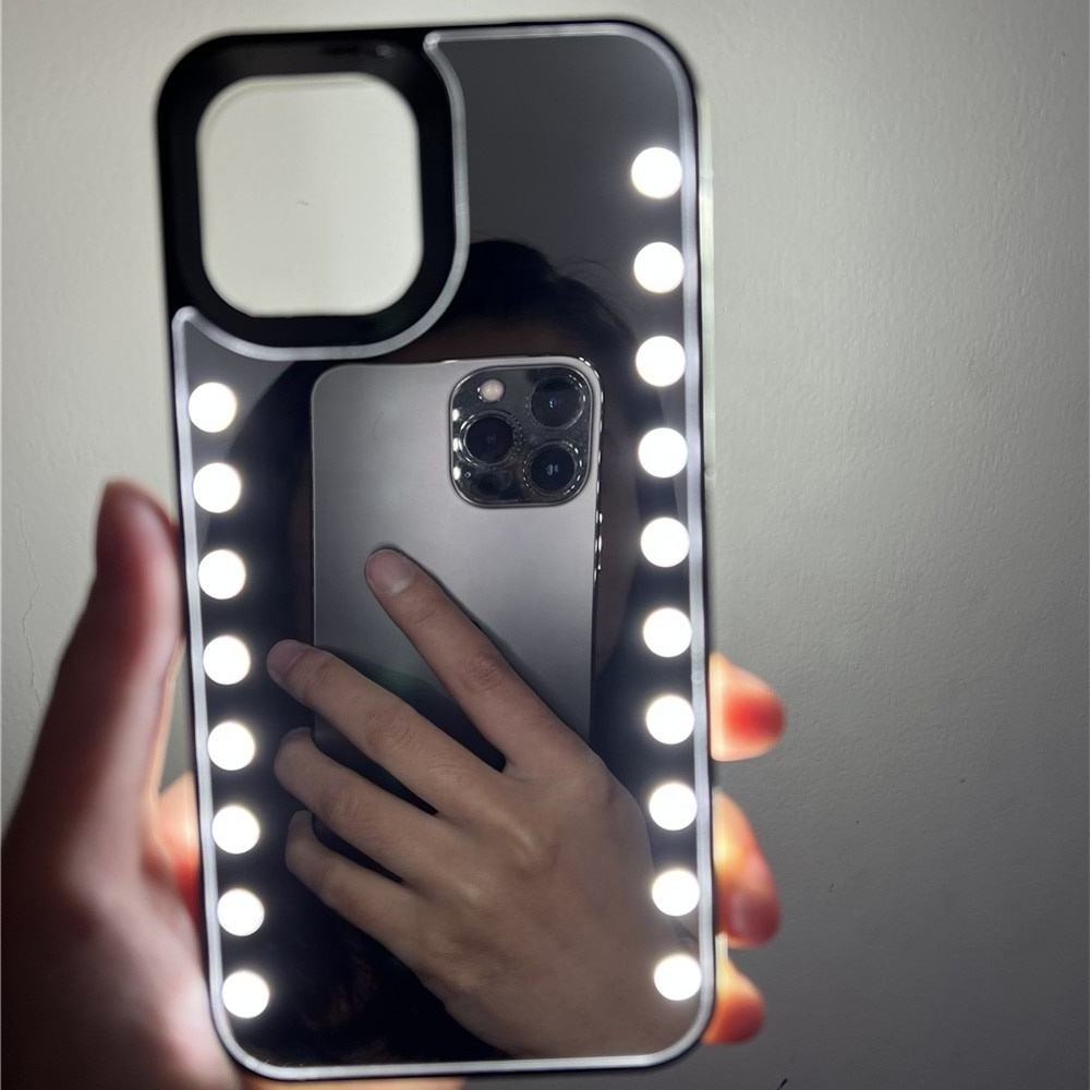 Four Corner Thick Guard Shockproof Hard Back Soft Bumper Protective Cover Girls Makeup Touch up Back Camera Selfies Mirror case