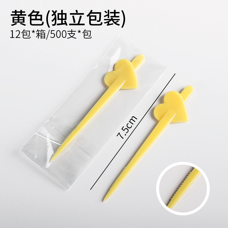 2024 fruit needle love fruit fork Plastic stamp sealing film nail suspension fork star spoon knife and suspension fork