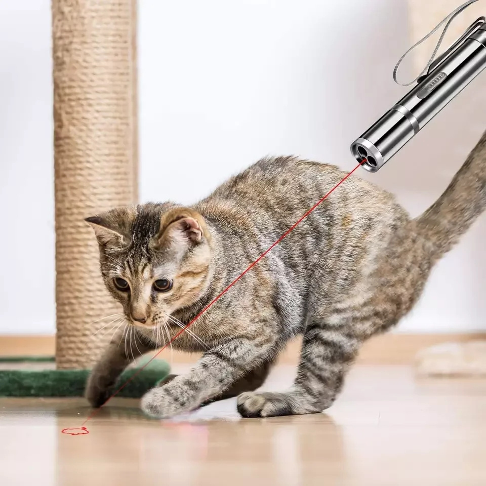 Cat-teasing stick cat toy laser light telescopic cat-teasing pen Light infrared kitten supplies gravity bounce