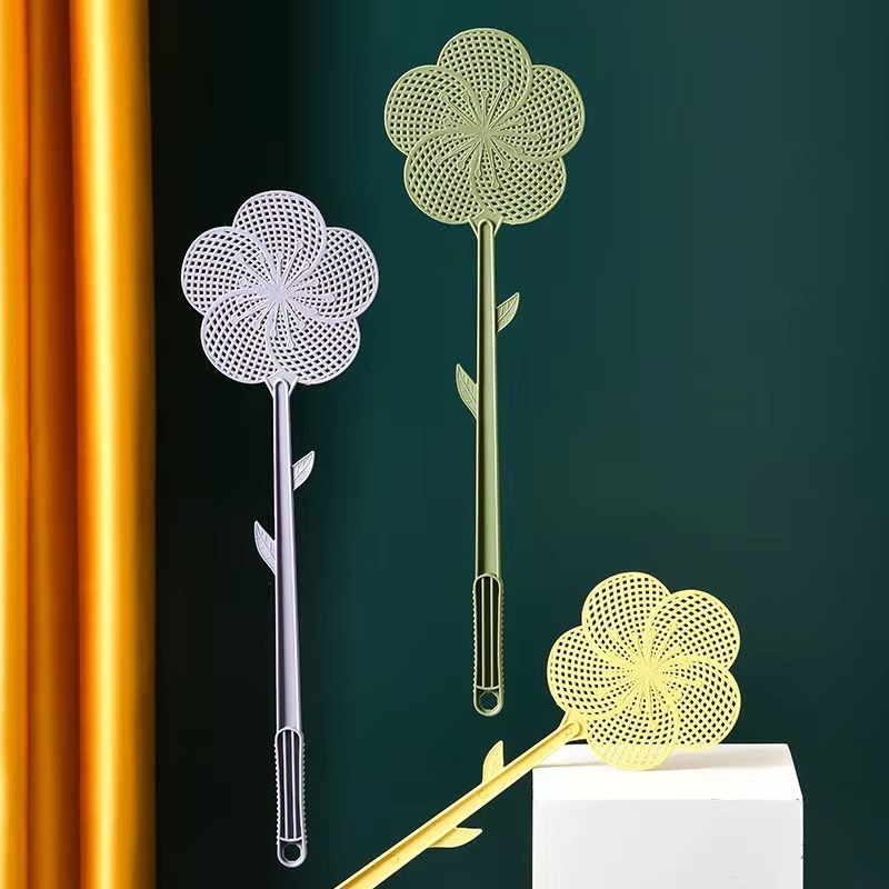 Flower Shape Plastic Long Handle Fly Swatter Bulk Heavy Duty Durable Insect Control Household Product Fly Swatter