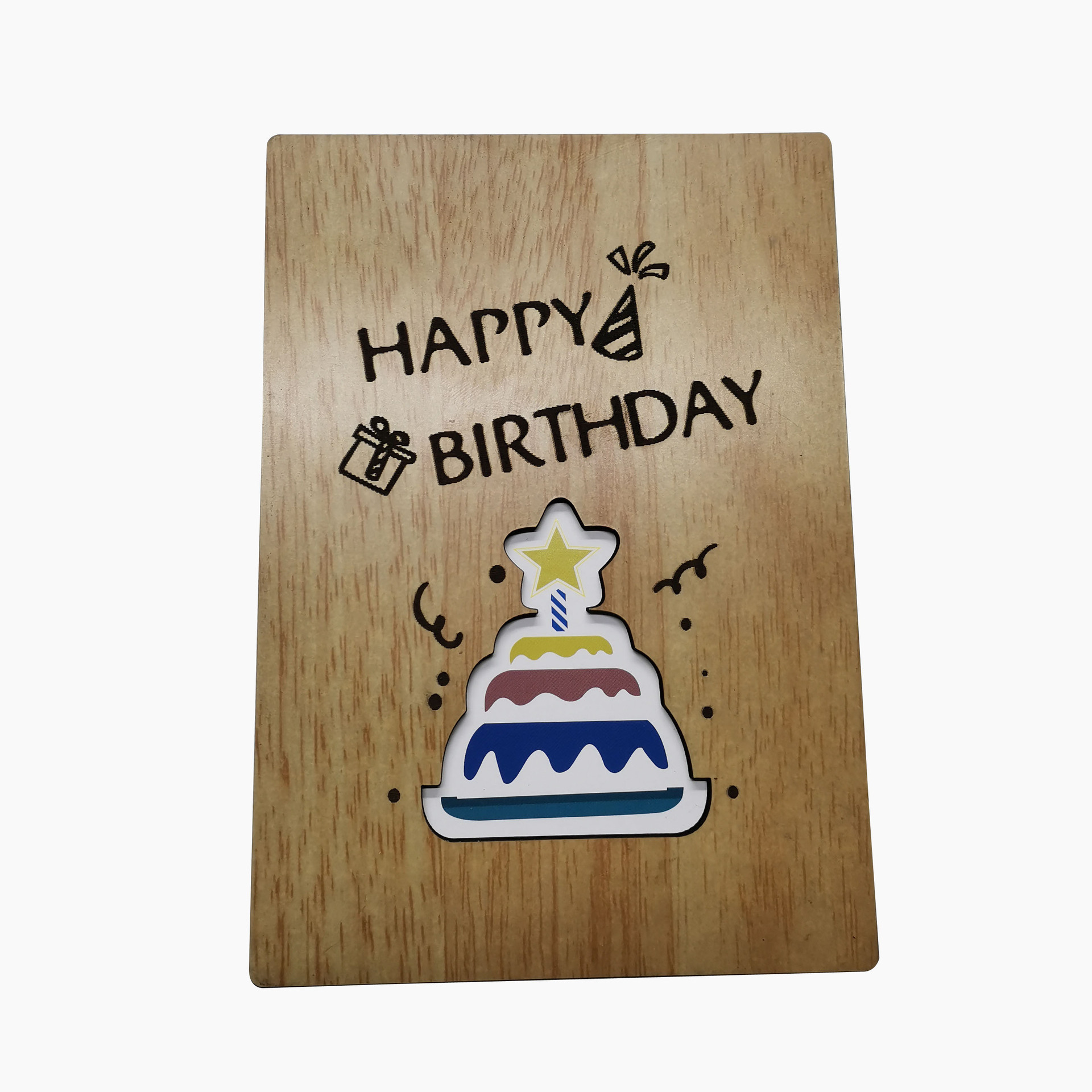 DIY Father Mother's Day Thanksgiving card holiday birthday anniversary wooden craft greeting card