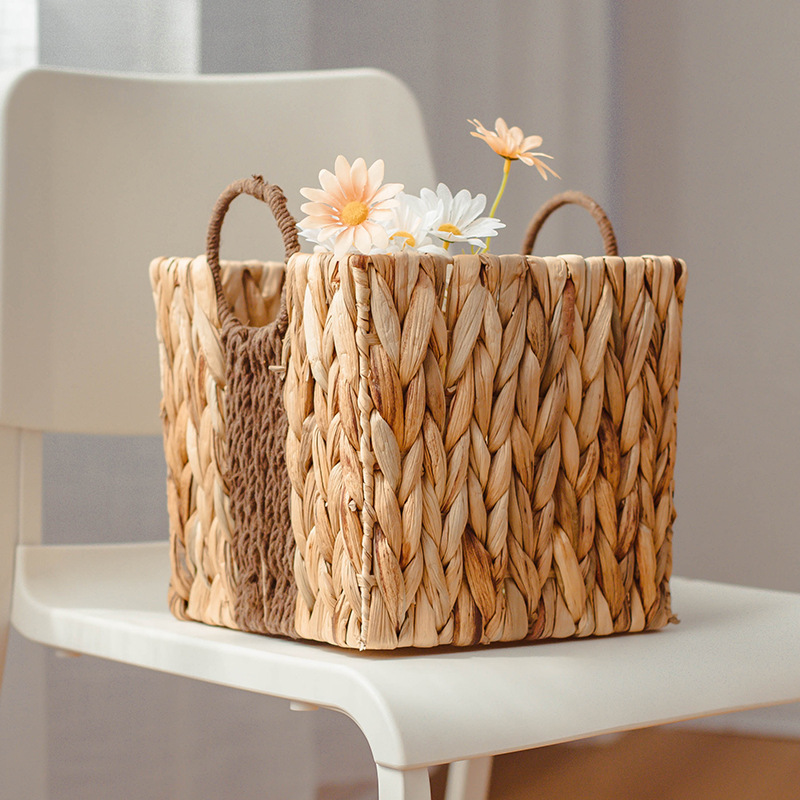 New Popular Custom Handwoven  Water hyacinth grass  Household items toys sundries storage basket