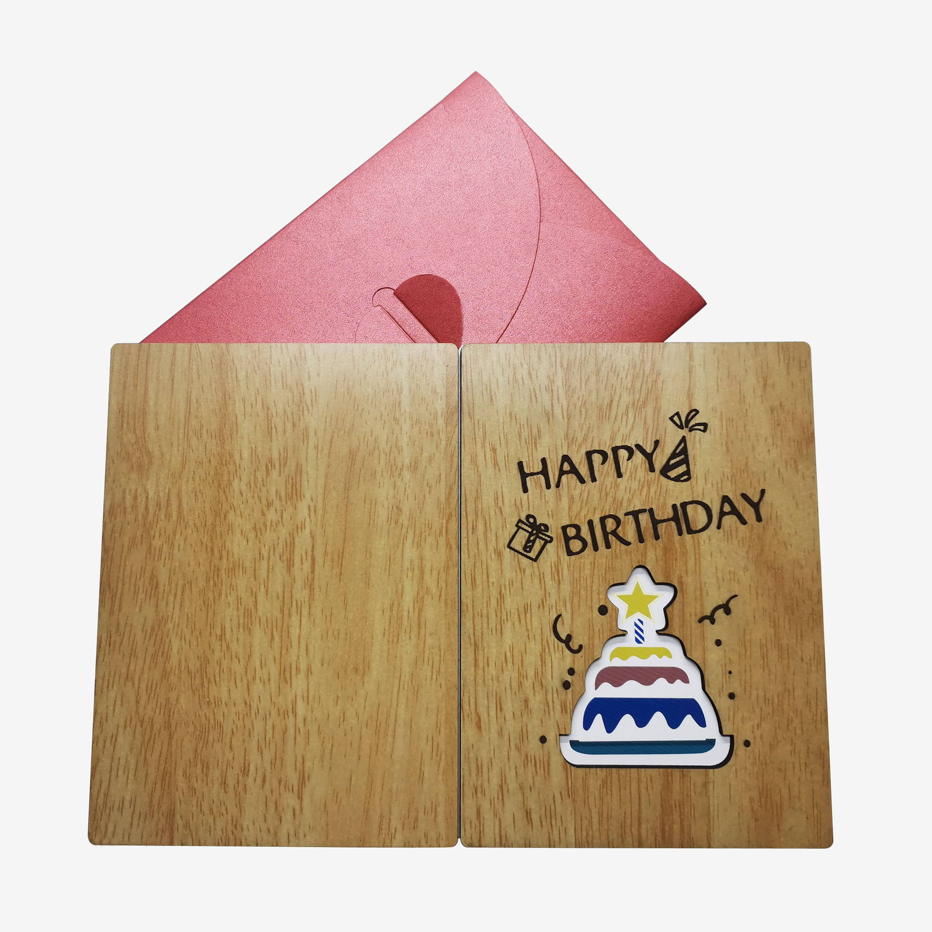 DIY Father Mother's Day Thanksgiving card holiday birthday anniversary wooden craft greeting card