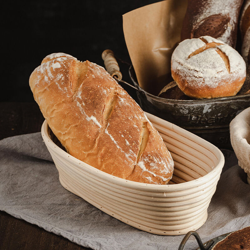 Handmade Rattan Bread Baskets Dough-rising Bowl With Warmer Kits For Homemade Proofing Pans Pizza Dough Tray Trays Lid