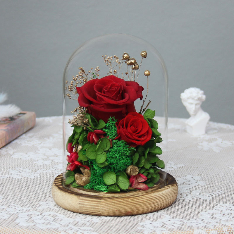 Eternal Rose Preserved Flower In Glass Dome Stabilized Roses Eternal Rose Gift Box Rosas Eternas Eternal Flower Gift Box