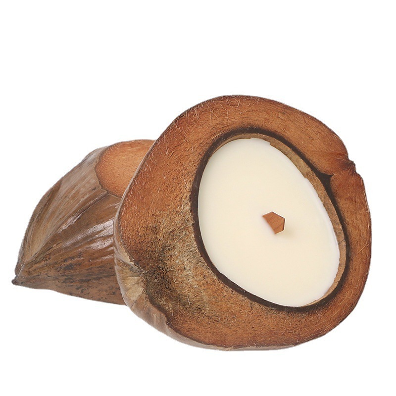 Hot Selling  Natural Handmade Eco-friendly Coconut Shell Candle For Party Home Decoration