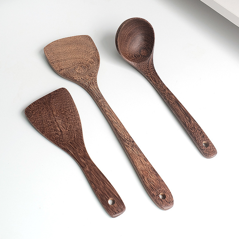 Wholesale Customize Size Logo Acacia Wooden Cooking 9pcs Utensils Natural Teak Kitchen Tool Bento Box