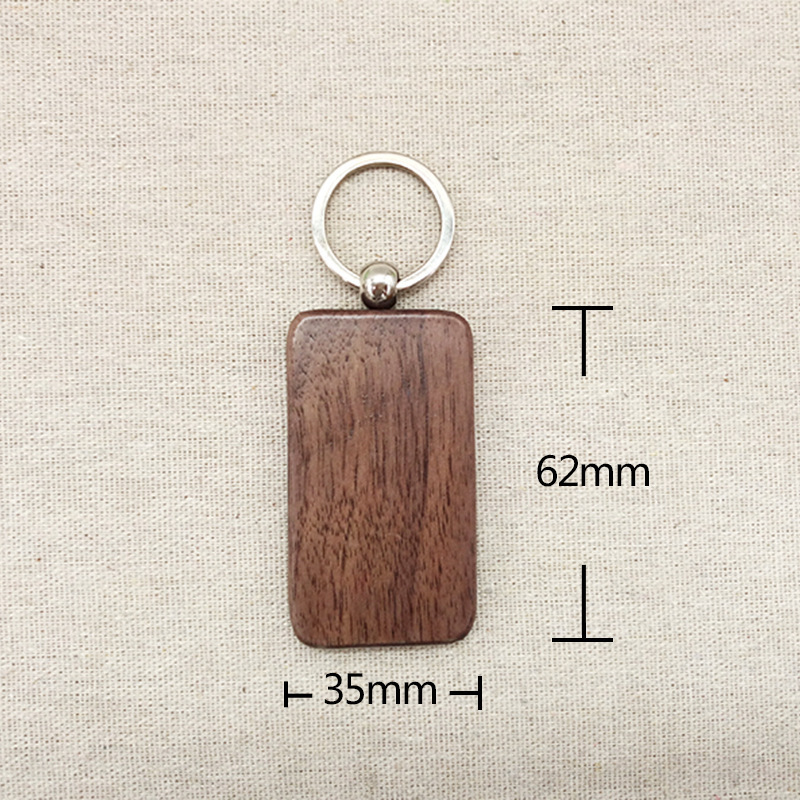 Wooden Keychain Blanks Wood Engraving Blanks Key Chain Unfinished Rectangle Oval Round Wood Key Tag