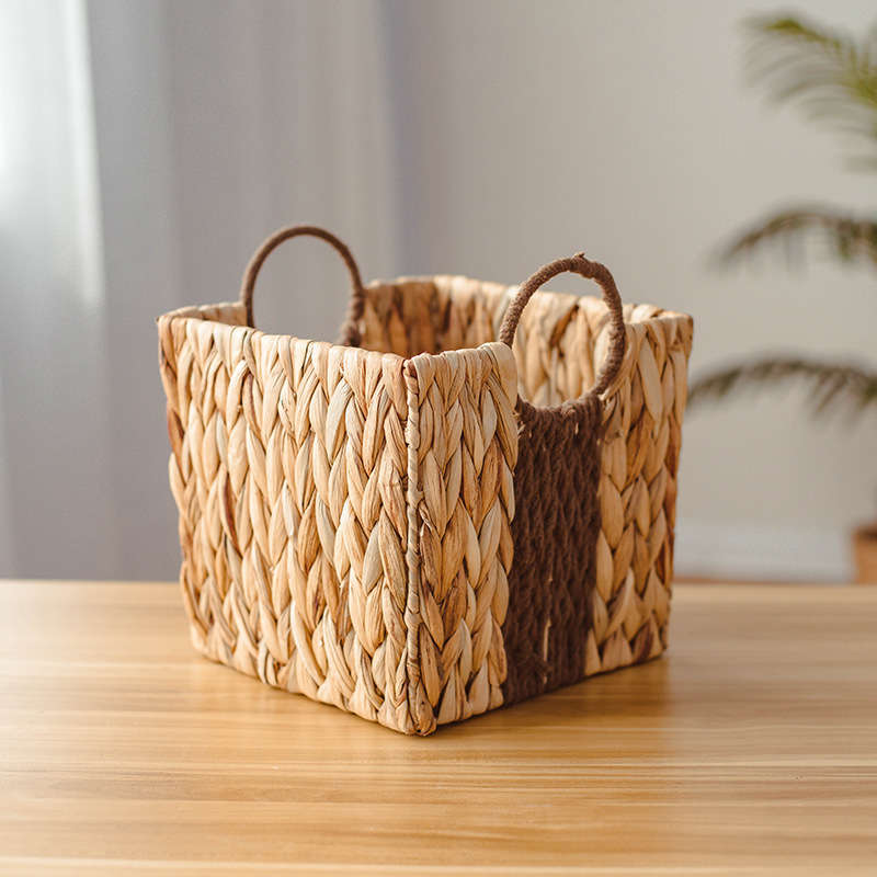 New Popular Custom Handwoven  Water hyacinth grass  Household items toys sundries storage basket