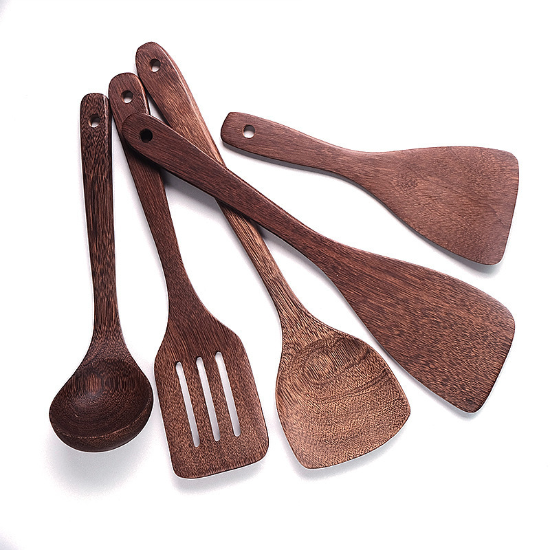 Wholesale Customize Size Logo Acacia Wooden Cooking 9pcs Utensils Natural Teak Kitchen Tool Bento Box