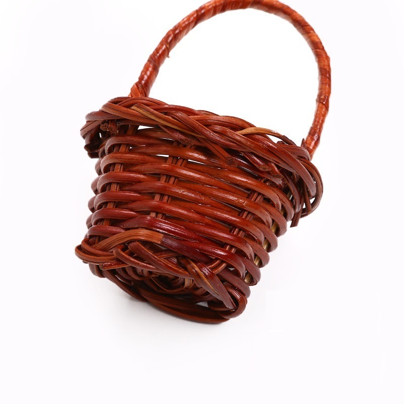 Rattan mini hand-held basket pastoral style photography props small miscellaneous Christmas mini gift basket