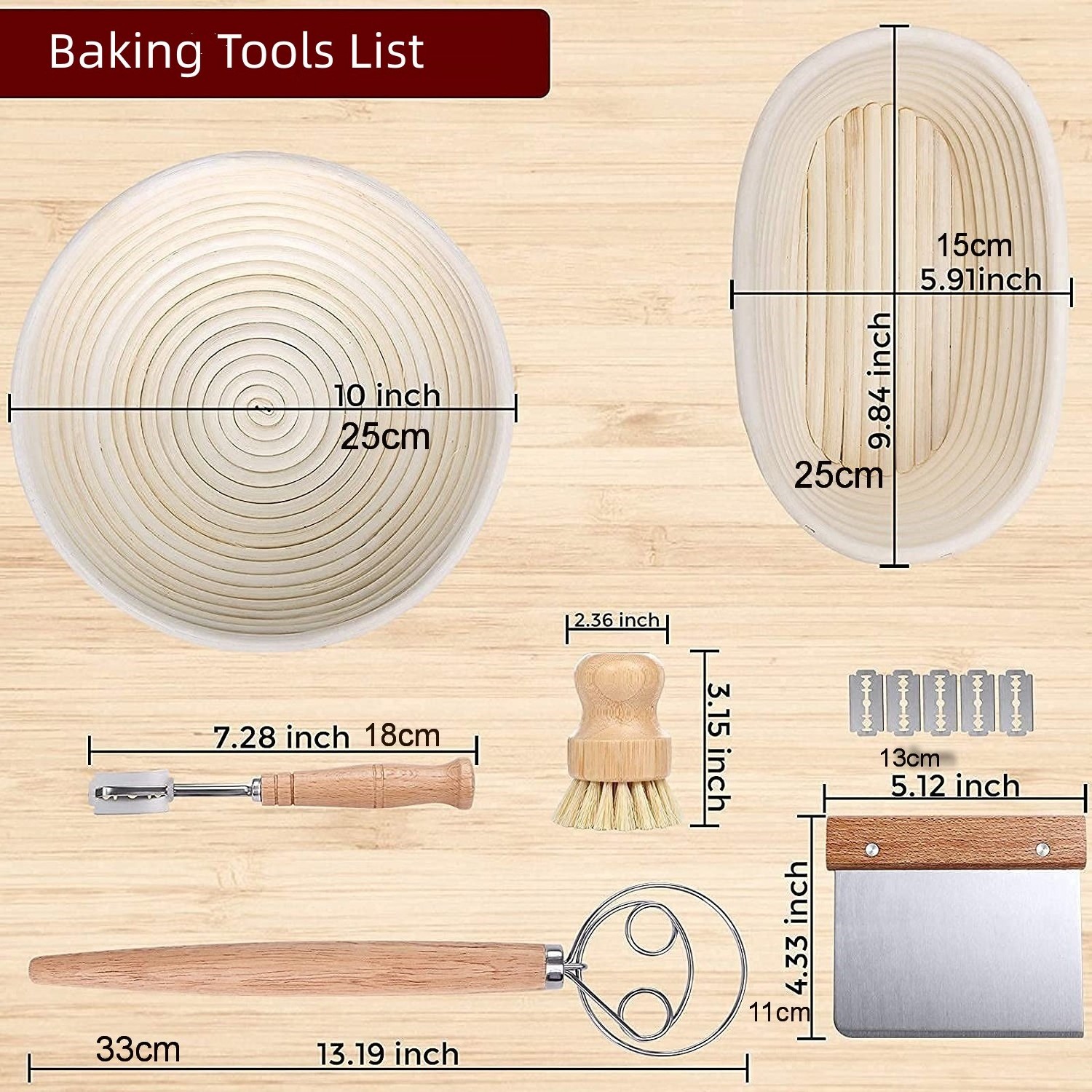 Baking Willow Bread Proof Dough Proofing Heart For Set Sourdough Baskets Shape Cloth Silicone Mat 14 Inch Basket Banneton Ratan