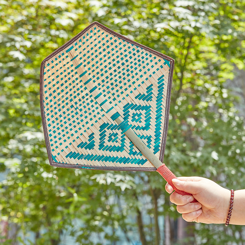 Handcrafted natural rattan fans hand woven bamboo hand fans