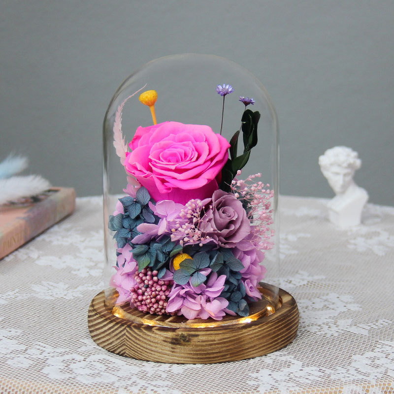 Eternal Rose Preserved Flower In Glass Dome Stabilized Roses Eternal Rose Gift Box Rosas Eternas Eternal Flower Gift Box