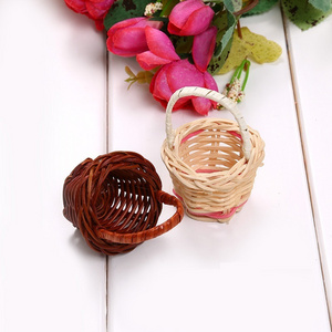 Rattan mini hand-held basket pastoral style photography props small miscellaneous Christmas mini gift basket