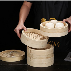 Hot Selling Rich Size Natural Eco-friendly  Bamboo Steamer For Gift Dumpling Food Steam