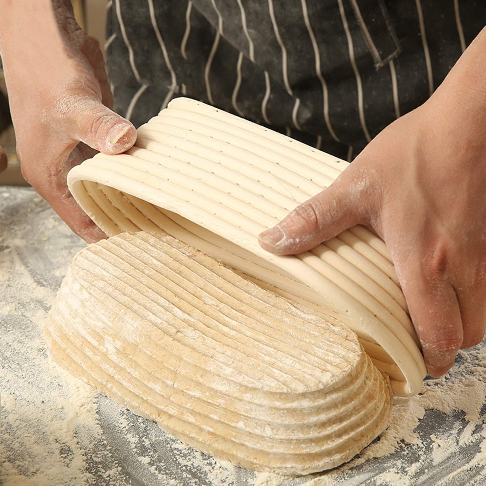 Handmade Rattan Bread Baskets Dough-rising Bowl With Warmer Kits For Homemade Proofing Pans Pizza Dough Tray Trays Lid