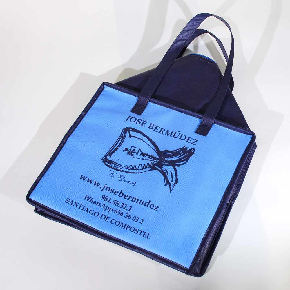 Wholesale Blue Food Lunch Delivery Bag Large Insulated Tote Bag Thermal Lunch Cooler Bag With Logo