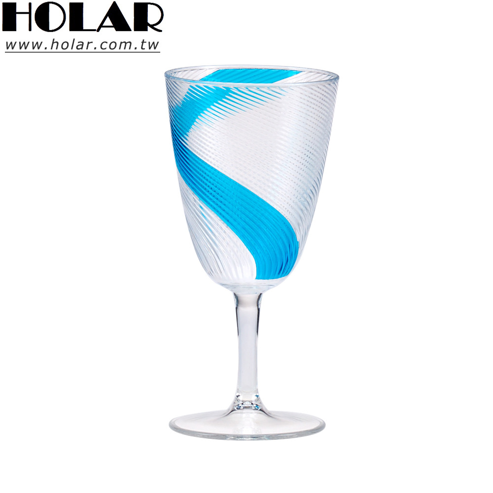 [Holar] Taiwan Made Reusable Unbreakable 12 oz Hard Plastic Party Wine Goblet with Stem