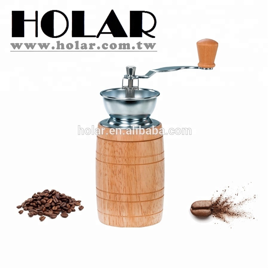 [Holar] Taiwan Made Barrel Style Coffee Mill Grinder with Hand Crank