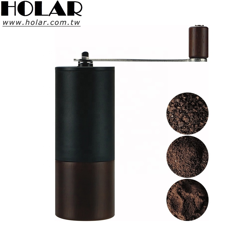 [Holar] Taiwan Made Small Portable Manual Burr Coffee Grinder with Built-in Adjustable Grind Selector