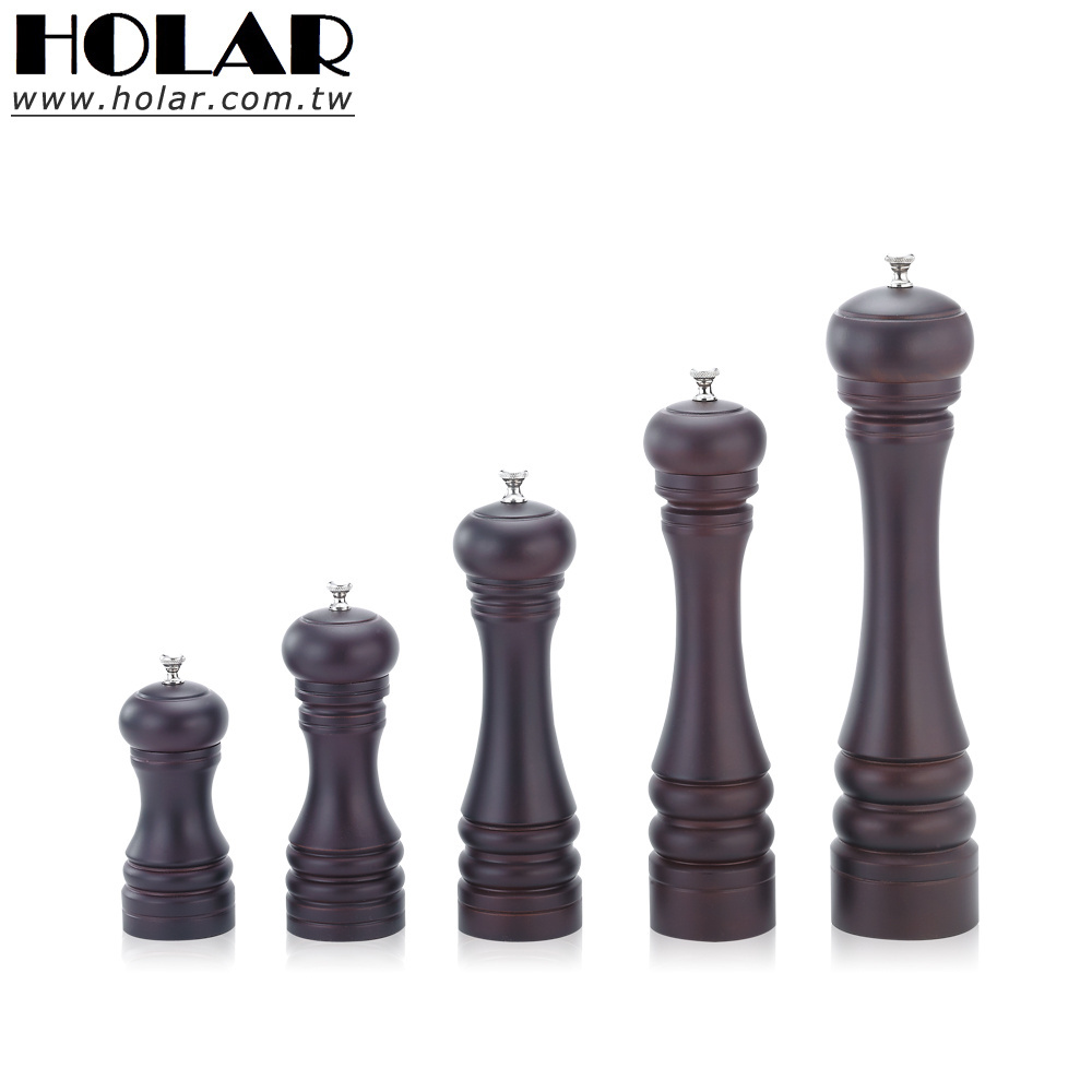 [Holar] Taiwan Made Classic Refillable Manual Wood Salt and Pepper Mill for Home Hotel Restaurant Catering