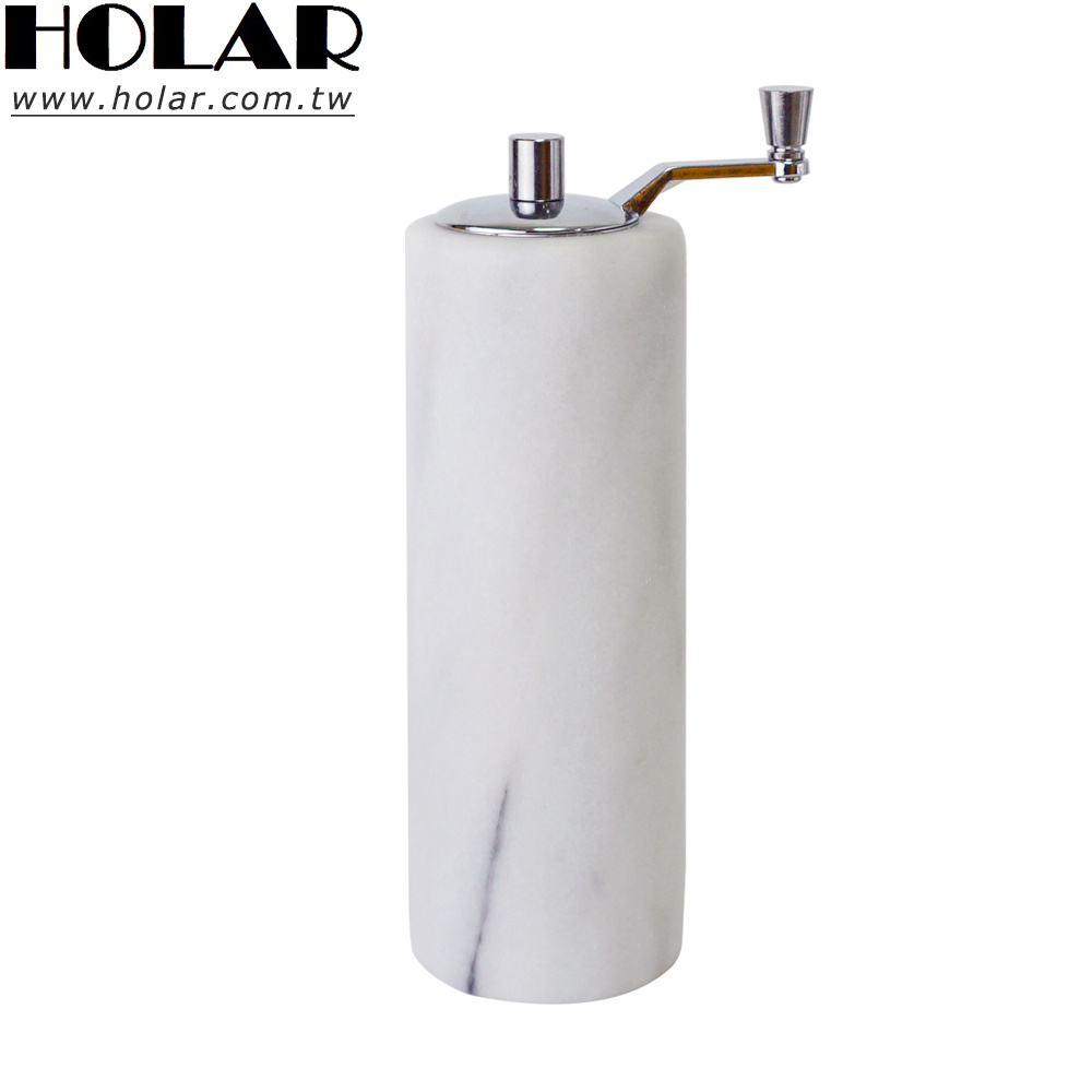 [Holar] Taiwan Made Manual Marble Stone Pepper and Salt Mill with Hand Crank