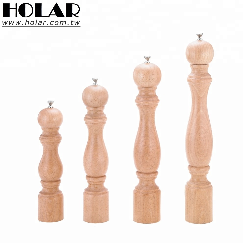 [Holar] Taiwan Made Premium Manual Salt and Pepper Grinder with Beech Wood