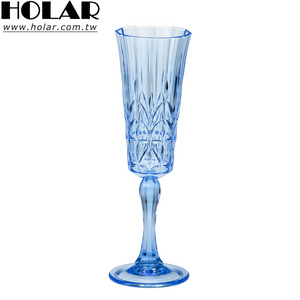 [Holar] Taiwan Made 6Oz Mediterranean Blue Unbreakable Reusable Shatterproof Plastic Champagne Flute