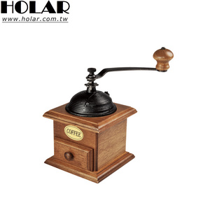 [Holar] Taiwan Made Hand-crack Roller Coffee Grinder with Rubber Wood