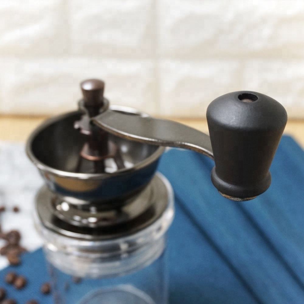 [Holar] Taiwan Made Manual Coffee Grinder with Clear Acrylic Body & Hand Crank