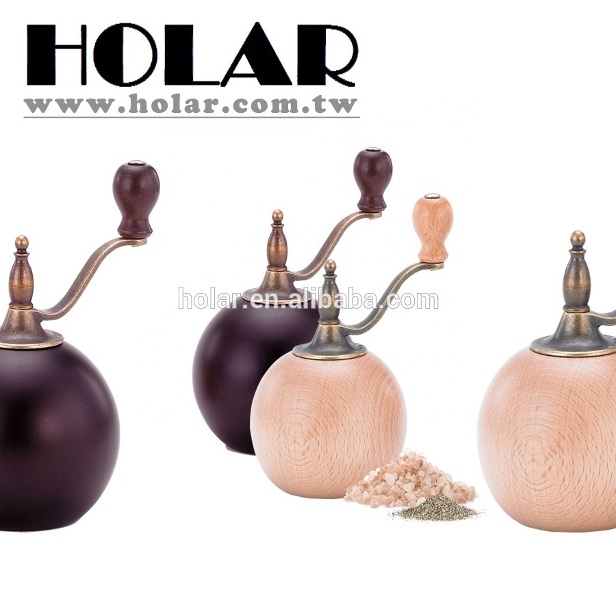 [Holar] Taiwan Made Stylish Ball Shaped Salt and Pepper Mill with Adjustable Coarseness