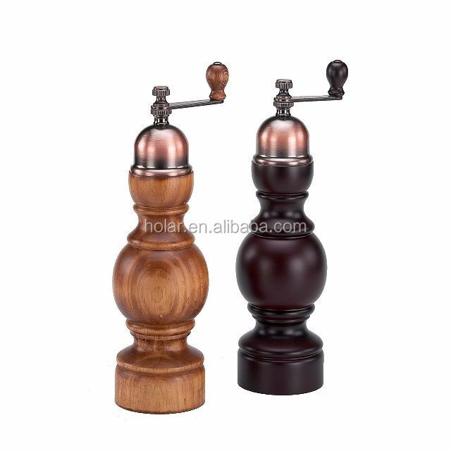 [Holar] Taiwan Made Antique Design Hand Crank Salt and Pepper Mill Wood