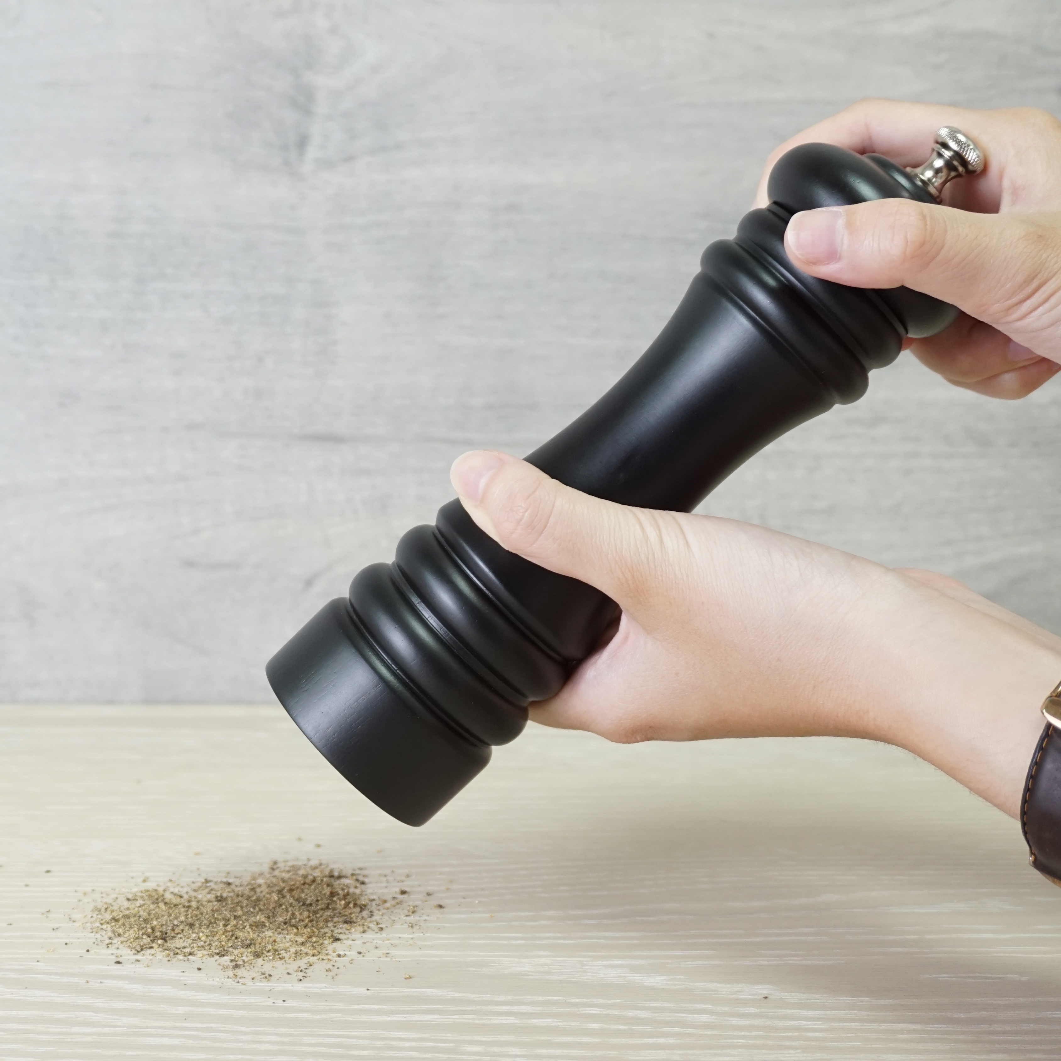 [Holar] Taiwan Made Wooden Salt and Pepper Mill Set with Adjustable Coarseness