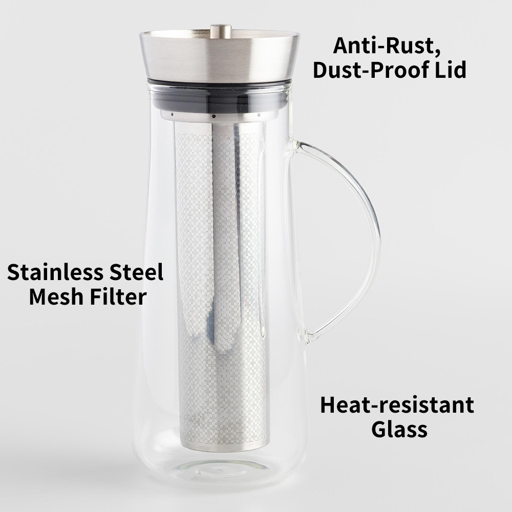 [Holar] Taiwan Made 1L Airtight Glass Iced Cold Brew Coffee Maker with Infuser