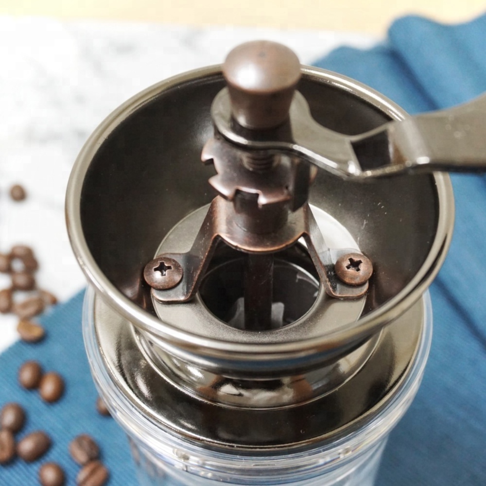 [Holar] Taiwan Made Manual Coffee Grinder with Clear Acrylic Body & Hand Crank