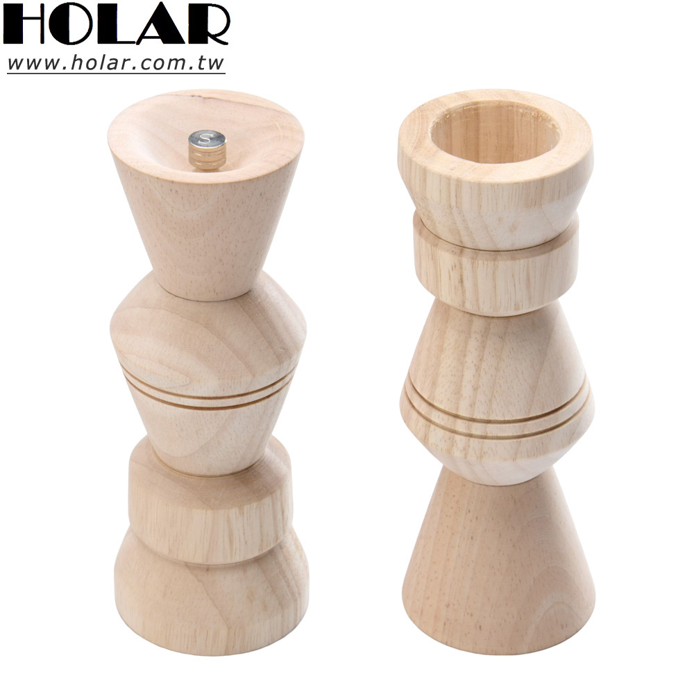 [Holar] 2024 NEW Taiwan Made Innovative Upside-Down Design Wooden Manual Salt and Pepper Grinder