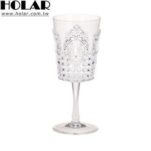 [Holar] Taiwan Made Clear Drinkware Embossed Plastic Wine Glasses for Party Wedding