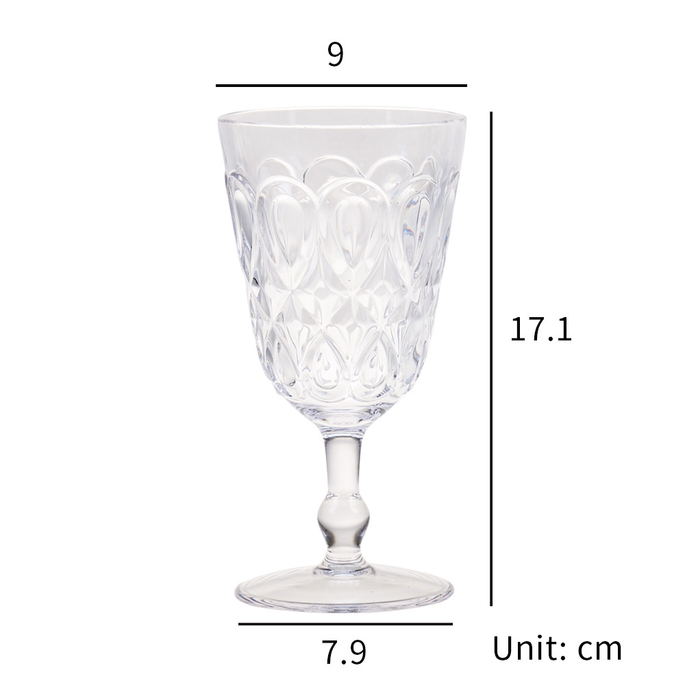 [Holar] Taiwan Made Reusable Shatterproof Stemmed Crystal-Like 12 Oz Plastic Wine Glasses