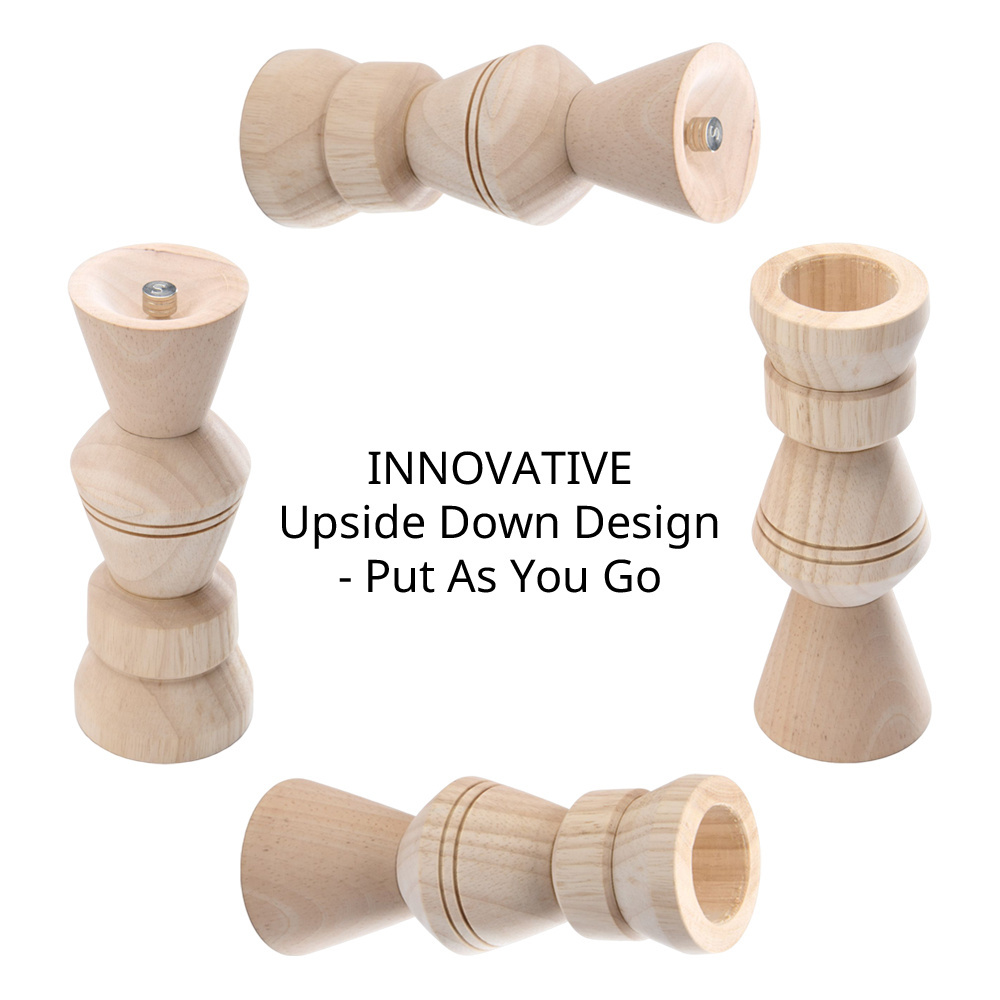 [Holar] 2024 NEW Taiwan Made Innovative Upside-Down Design Wooden Manual Salt and Pepper Grinder