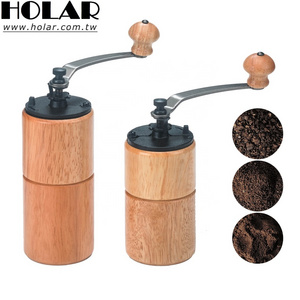 [Holar] Taiwan Made Best Wooden Portable Manual Coffee Grinder with Conical Burr Large Capacity