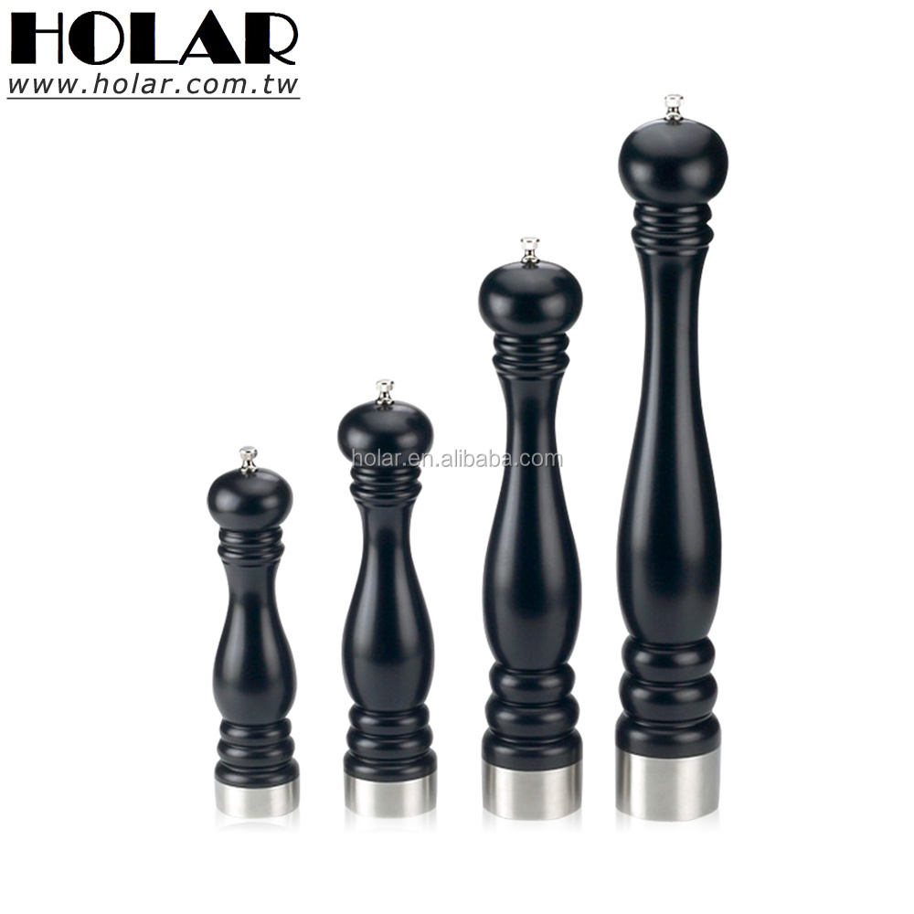 [Holar] Taiwan Made Wooden Manual Salt Pepper Mill with Stainless Steel Combination