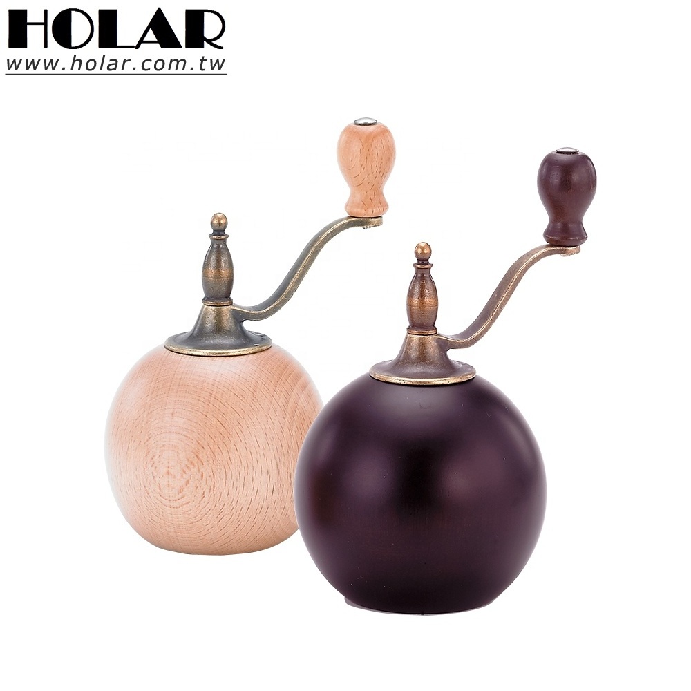 [Holar] Taiwan Made Stylish Ball Shaped Salt and Pepper Mill with Adjustable Coarseness