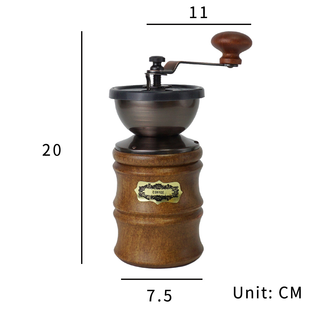 [Holar] Taiwan Made Manual Coffee Grinder Wooden Coffee Bean Mill with Silicone Lid